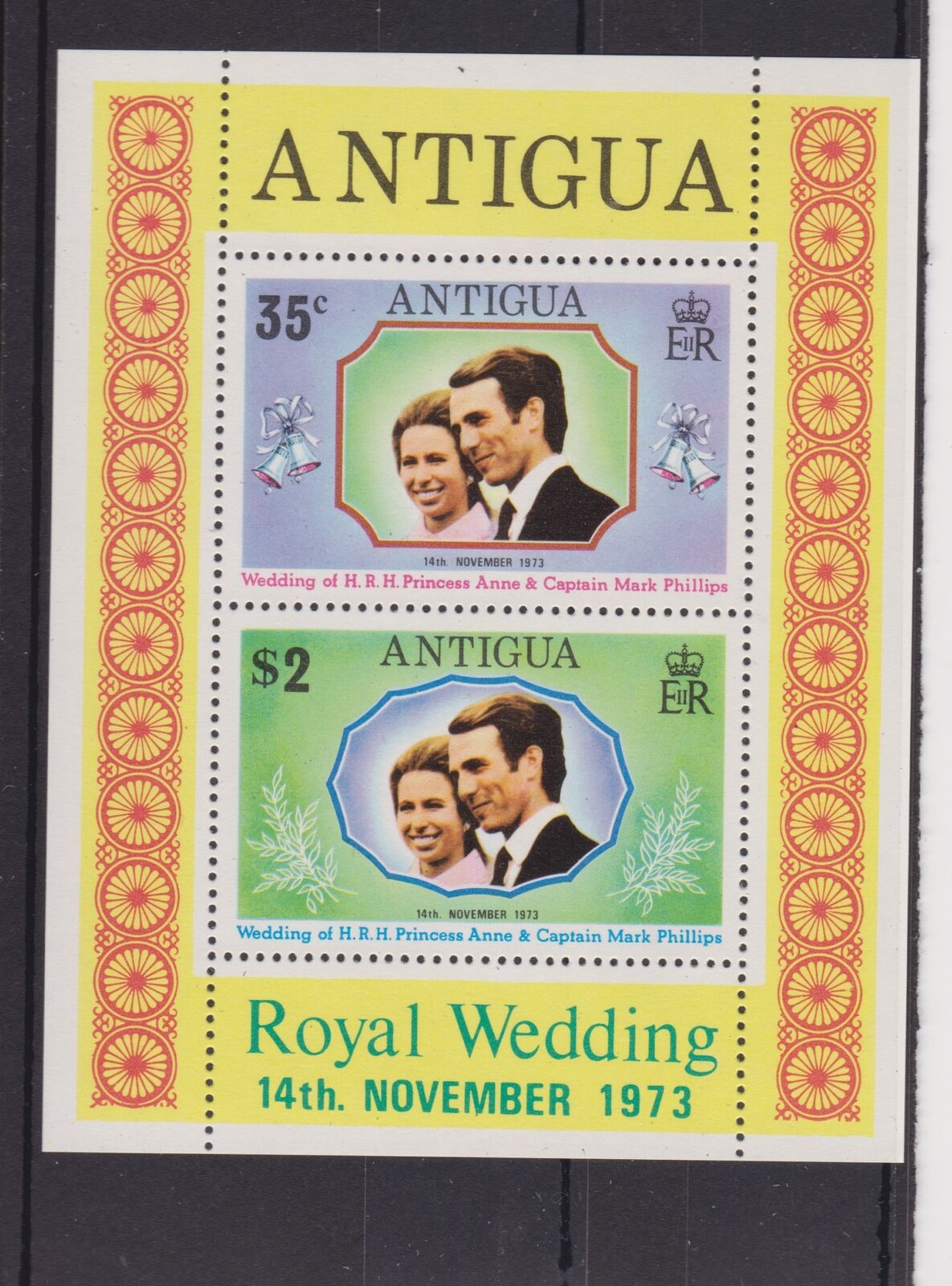 Antigua 1973 - Royal Wedding, colita neuzata