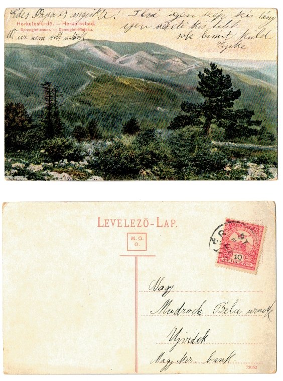 Baile Herculane 1916 - Mt. Domogled, ilustrata litho