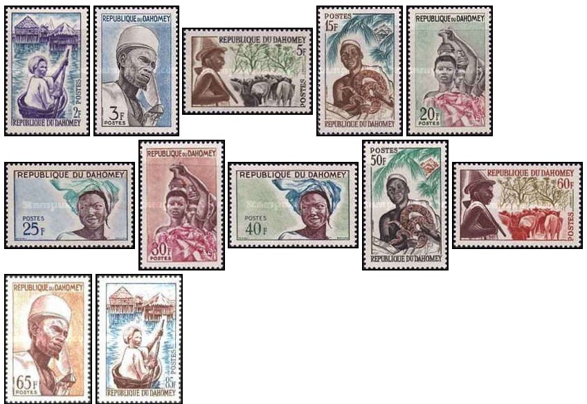 Dahomey 1963 - Motive locale, tipuri, localnici, serie neuzata