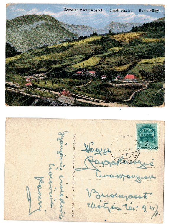 Valea Borsei, Maramures - Ilustrata circulata in 1940