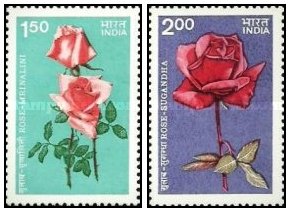 India 1984 - Flori, trandafiri, serie neuzata