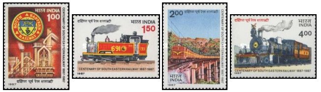 India 1987 - Caile ferate, locomotive, serie neuzata