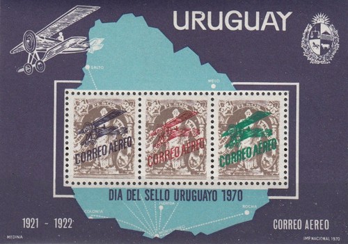 Uruguay 1970 - Ziua marcii postale, colita neuzata