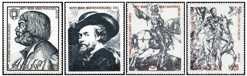Uruguay 1978 - Aniversari, Rubens, Durer, arta, serie neuzata
