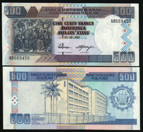 Burundi 1997 - 500 francs UNC