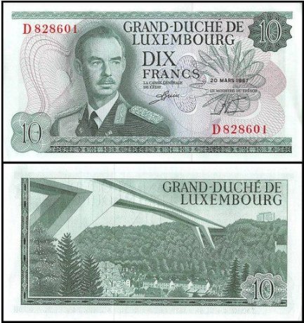 Luxembourg 1967 - 10 francs UNC