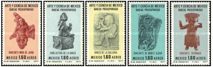 Mexic 1977 - Statuete pre-columbiene, arheologie, serie neuzata