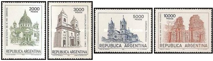 Argentina 1982 - Biserici, serie neuzata