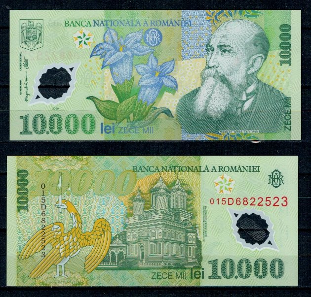 Romania 2000(2001) - 10.000 lei UNC, semn.Isarescu
