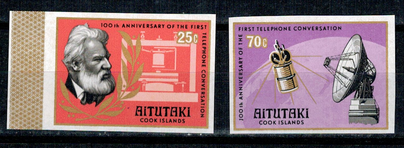 Aitutaki 1977 - Centenarul telefonului, serie ndt neuzata