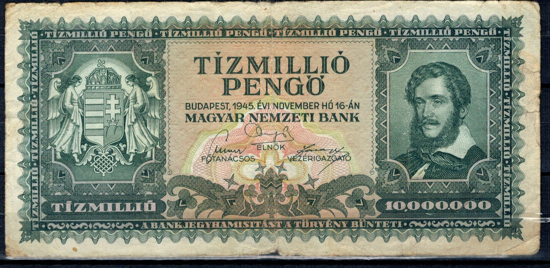 Ungaria 1945 - 10.000.000 pengo, uzata