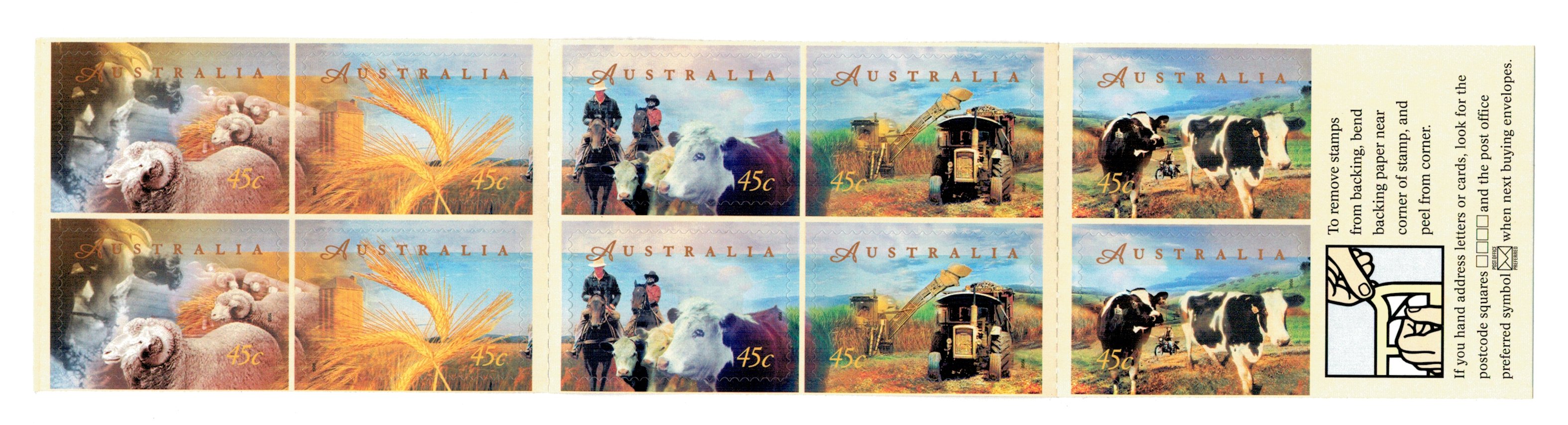 Australia 1998 - Farming, agricultura, carnet timbre autocolant