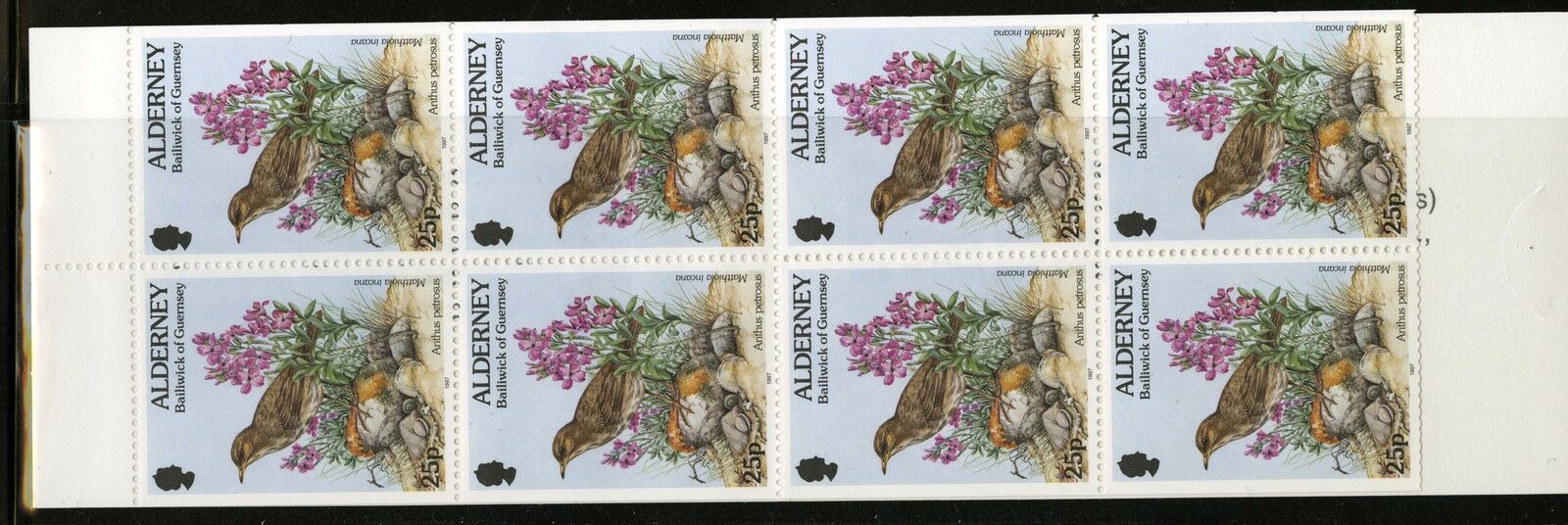 Alderney 1997 - Pasari, 8 timbre in carnet