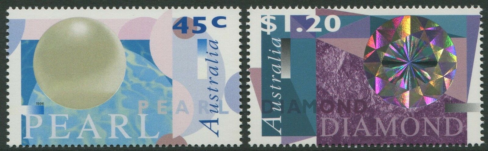 Australia 1996 - Diamante si perle, serie neuzata in folder