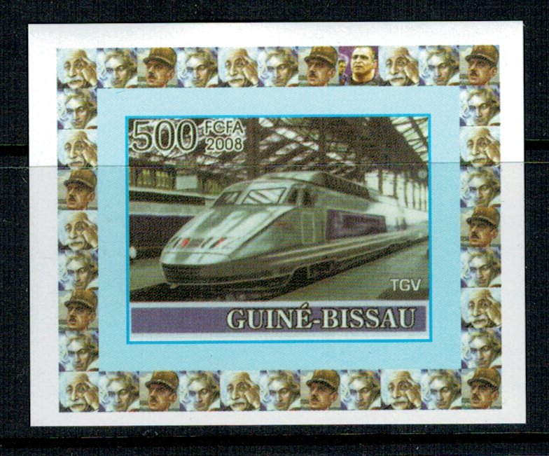 Guinea Bissau 2008 - Tren rapid, TGV, Mi3753 nedant. DELUXE