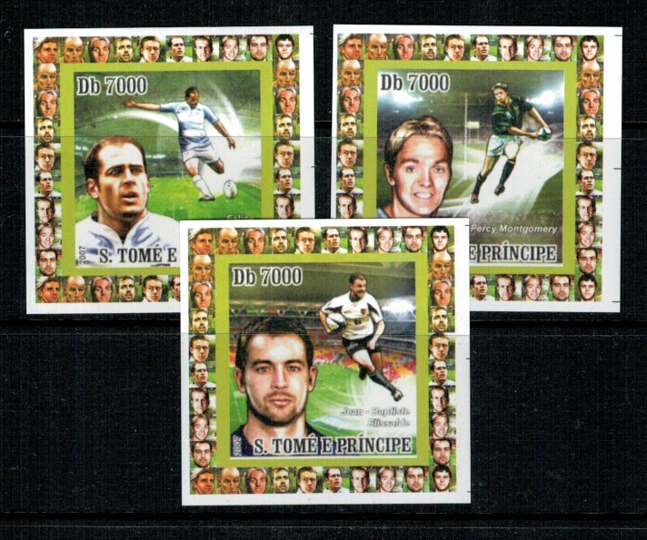 Sao Tome 2007 - Rugby, Mi3060,3062,3063 nedant. DELUXE