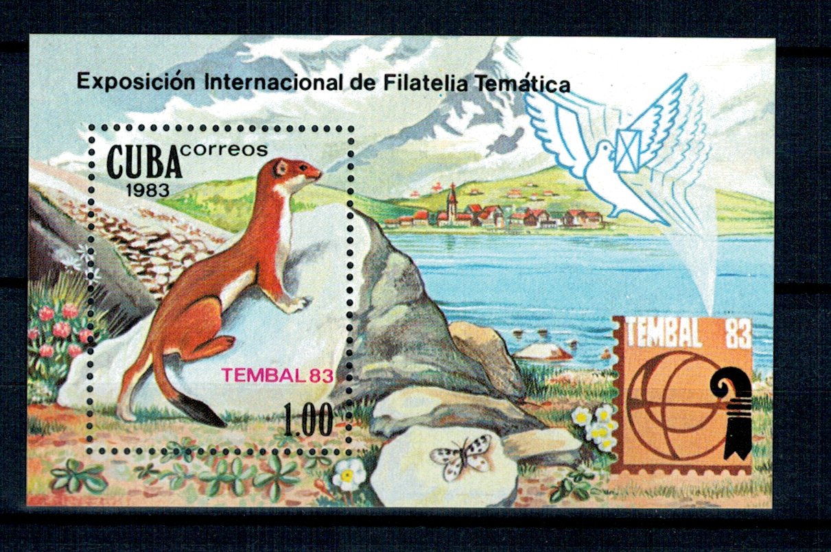 Cuba 1983 - Expo TEMBAL, fauna, colita neuzata