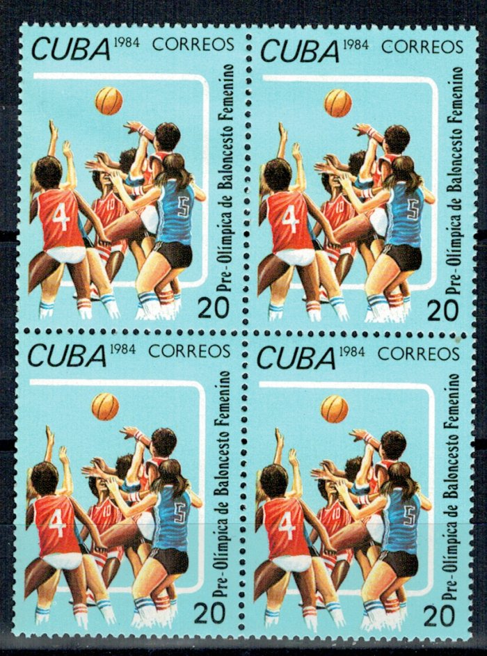 Cuba 1984 - Baschet feminin, bloc de 4 neuzat