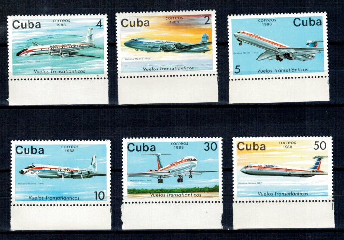 Cuba 1988 - Avioane, aviatie, serie neuzata