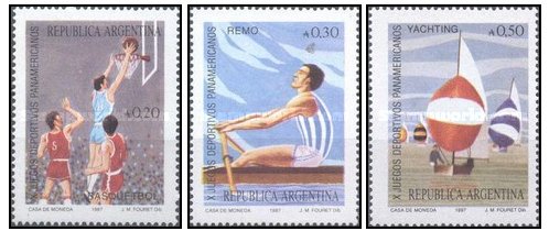 Argentina 1987 - Sport, Pan-American Games, serie neuzata