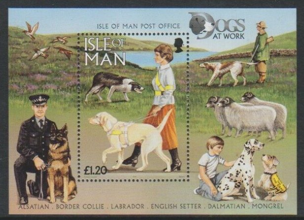 Isle of Man 1996 - Dogs at work, colita neuzata