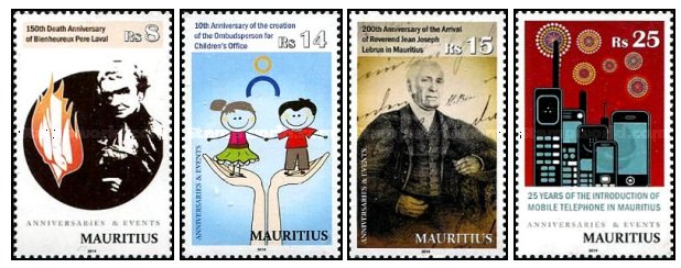 Mauritius 2014 - Aniversari, evenimente, serie neuzata