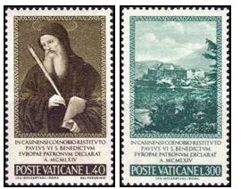 Vatican 1965 - Manastirea Monte Cassino serie neuzata