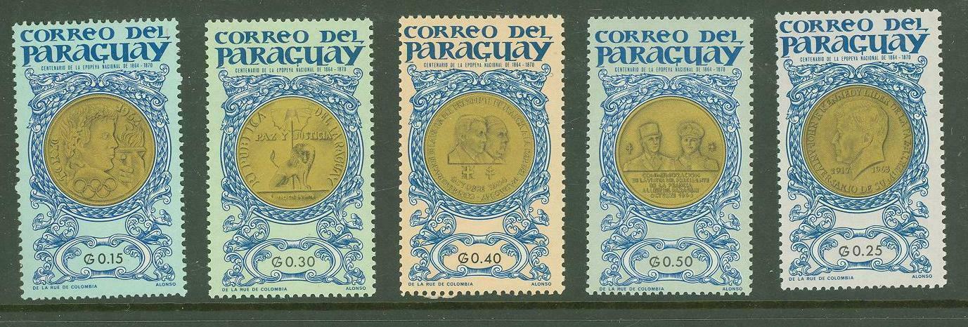 Paraguay 1965 - Monede, medalii, Jocurile Olimpice, serie neuzat
