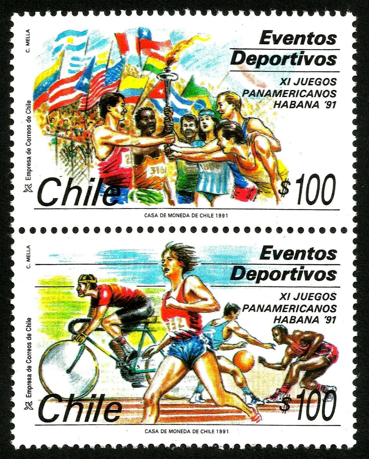 Chile 1991 - Sport, serie neuzata