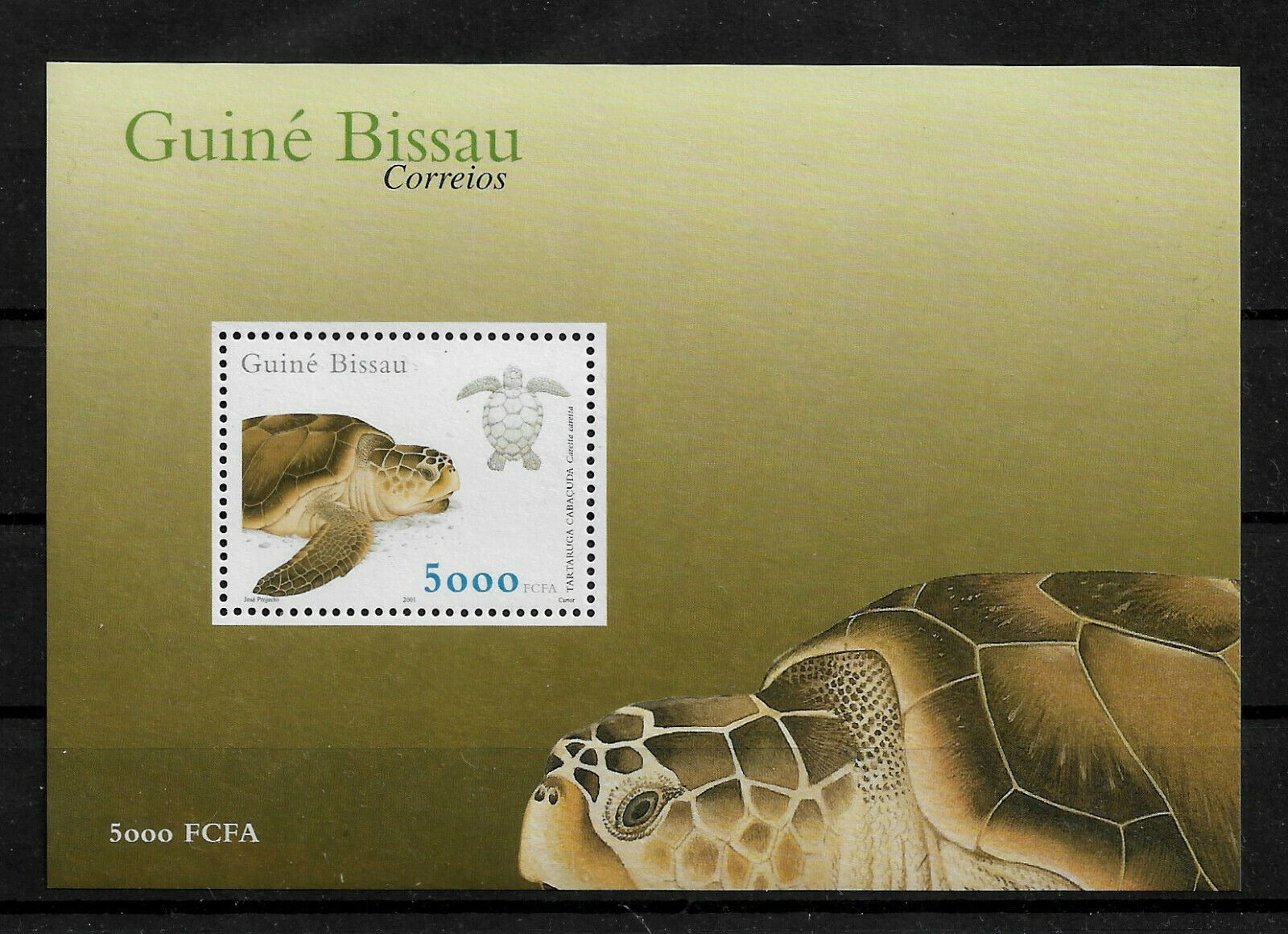 Guinea Bissau 2001 - Fauna, broasca testoasa, colita neuzata