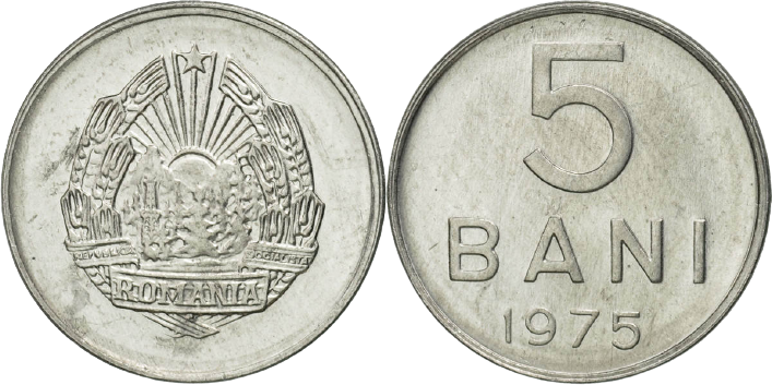 Romania 1975 - 5 bani XF+