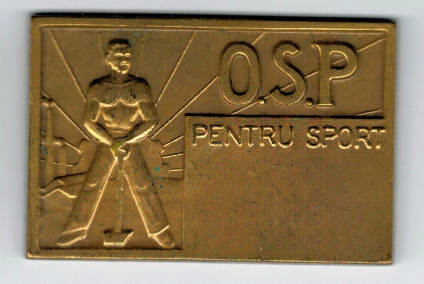 Placheta OSP - Pentru Sport, bronz, ca.1945-1947
