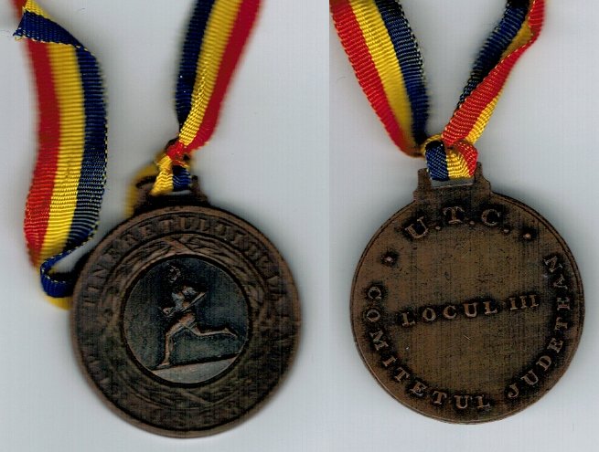 Romania 1968 - Medalie UTC, atletism, loc III