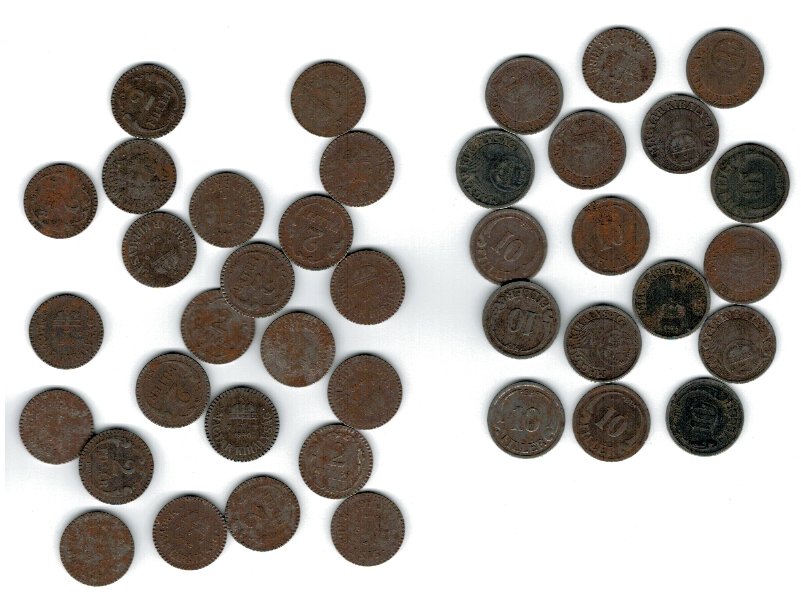 Ungaria 1940-42 - Lot monede 2 si 10 filler
