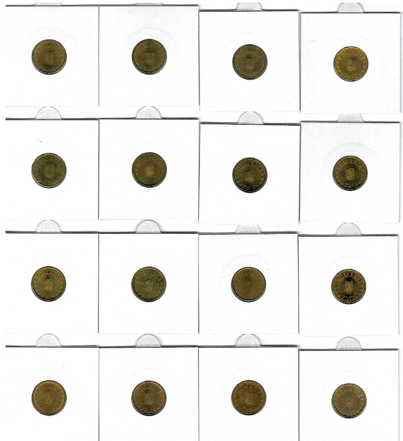 Romania 2005-2021 - Set monede 1 ban, aUNC