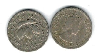Nigeria 1959 - Sixpence, circulat