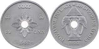 Laos 1952 - 20 cents aUNC