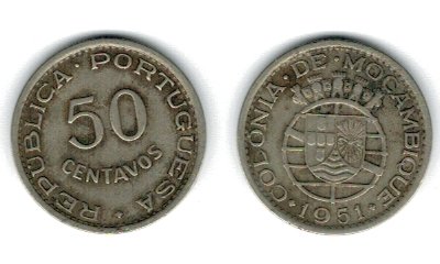 Mozambic 1951 - 50 centavos, circulata