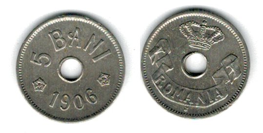 Romania 1906 - 5 bani J, XF