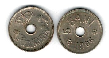 Romania 1906 - 5 bani J, aUNC