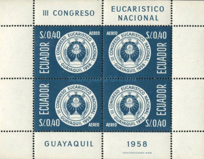 Ecuador 1958 - Eucharistic Congress, bloc neuzat