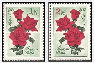 Ungaria 1961 - Trandafiri 1 mai, serie neuzata