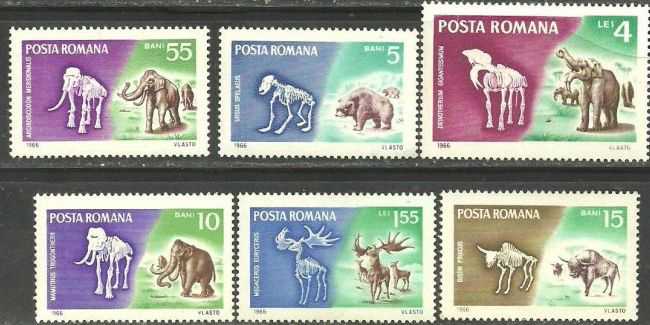 1966 - Animale preistorice, serie neuzata