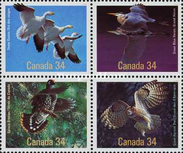 Canada 1986 - Pasari, serie neuzata