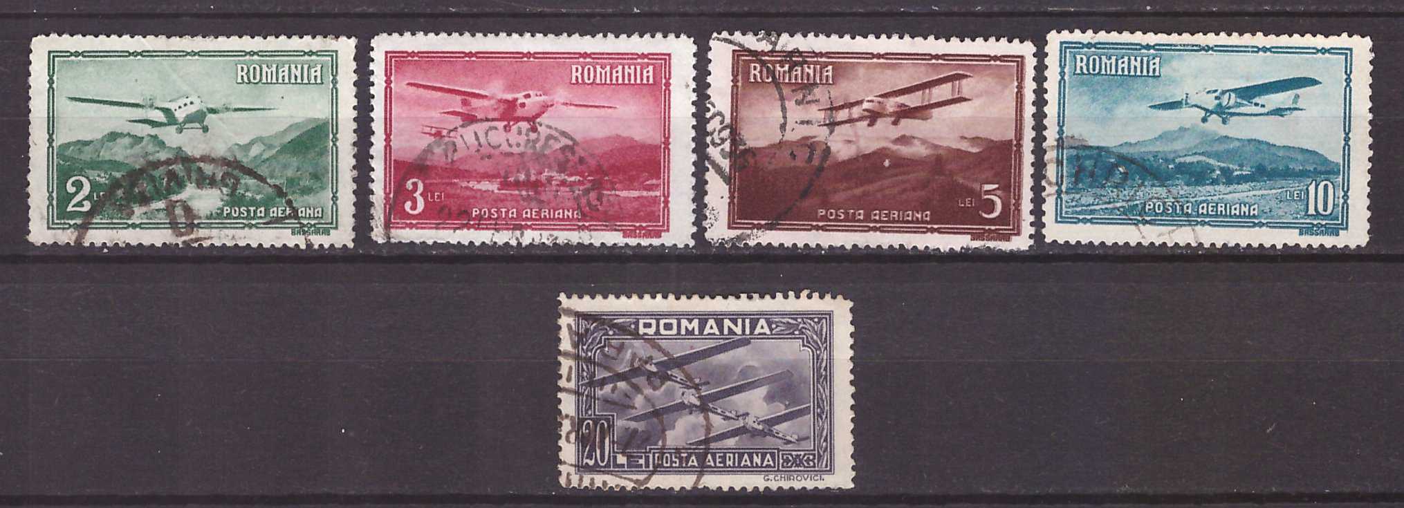 1931 - Posta Aeriana, vederi, serie uzata