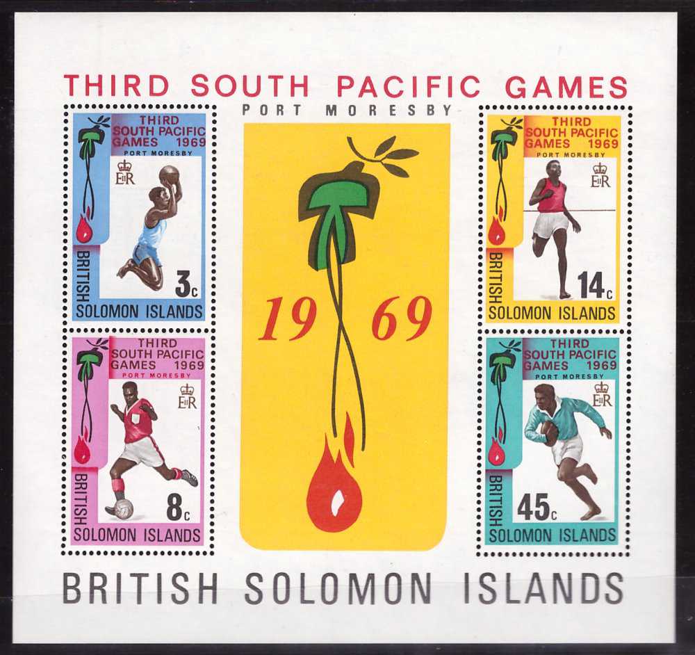 Insulele Solomon 1969 The 3rd South Pacific Games, bloc neuzat