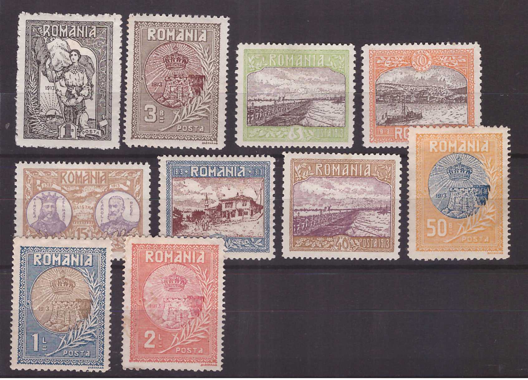 1913 - Silistra, serie nestampilata cu sarniere