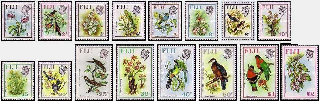 Fiji 1971/74 - Flori si pasari, serie neuzata