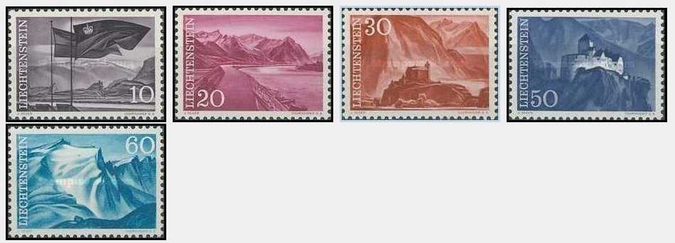 Liechtenstein 1959 - Vederi, uzuale, serie neuzata
