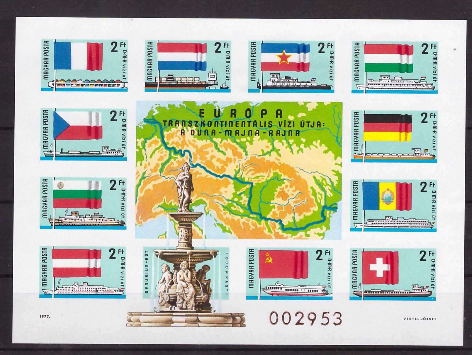Ungaria 1977 - Europa legatura Rin-Main-Dunarea, colita ndt neuz